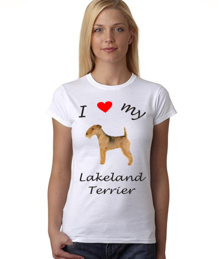 Dogs - I Heart My Lakeland Terrier on Womans Shirt